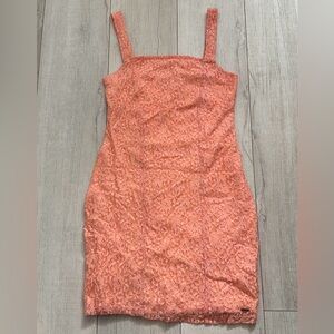 Hollister peach colored lace mini dress